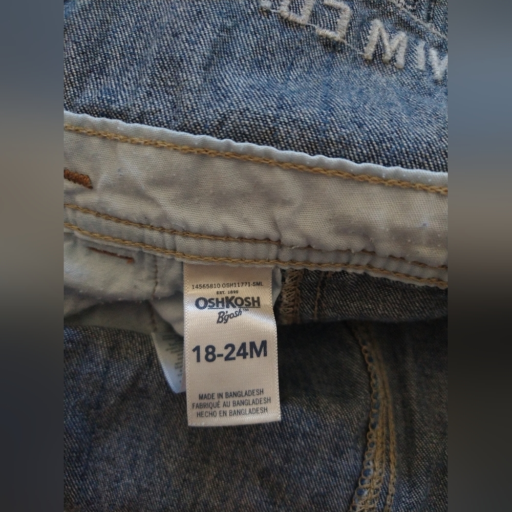 Lot of 2 Branded Boys Blue Jeans Bootcut & Oshkosh B’gosh 18 - 24 Months Cotton - Picture 8 of 16